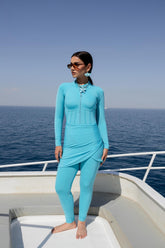 Sleek Corset Burkini - Baby Blue