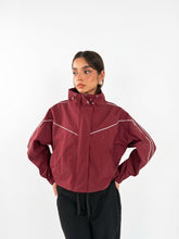 Striped Nylon Jacket - Burgundy