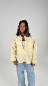 Oversized Lined Shirt - Yellow