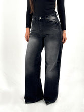 Grey Washed Wideleg Denim