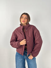 Diamond Puffer Jacket - Burgundy