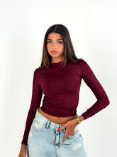 Basic Long Sleeves Top - Burgundy