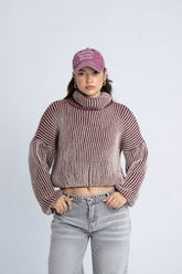 Turtle Neck Sweater - Burgundy