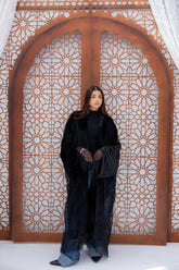 Velvet X Lace Kaftan - Black