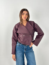 Crisscross Leather Jacket - Burgundy