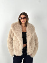 Cropped Fur Coat - Beige