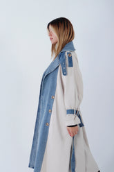 X Denim Coat - Beige