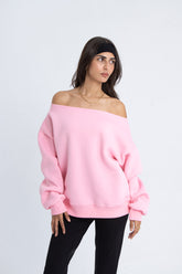 Oversized Offshoulder Top - Pink