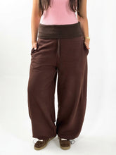 Reversed Waist Sweats - Brown