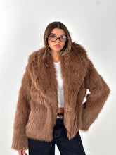 Cropped Fur Coat - Brown