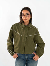 Striped Nylon Jacket - Olive