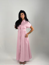 Defined Linen Dress - Pink
