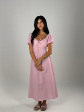 Puff Linen Dress - Pink