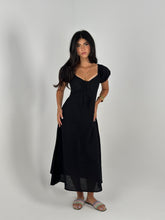 Puff Linen Dress - Black