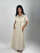 Defined Linen Dress - Beige
