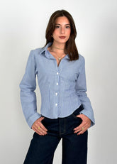 Lined Corset Shirt - Blue