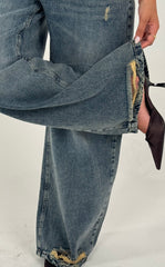 Ripped Dirty Washed Denim