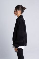 Zip-Up Sweater - Black