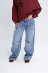 Ripped Wideleg Denim - Light