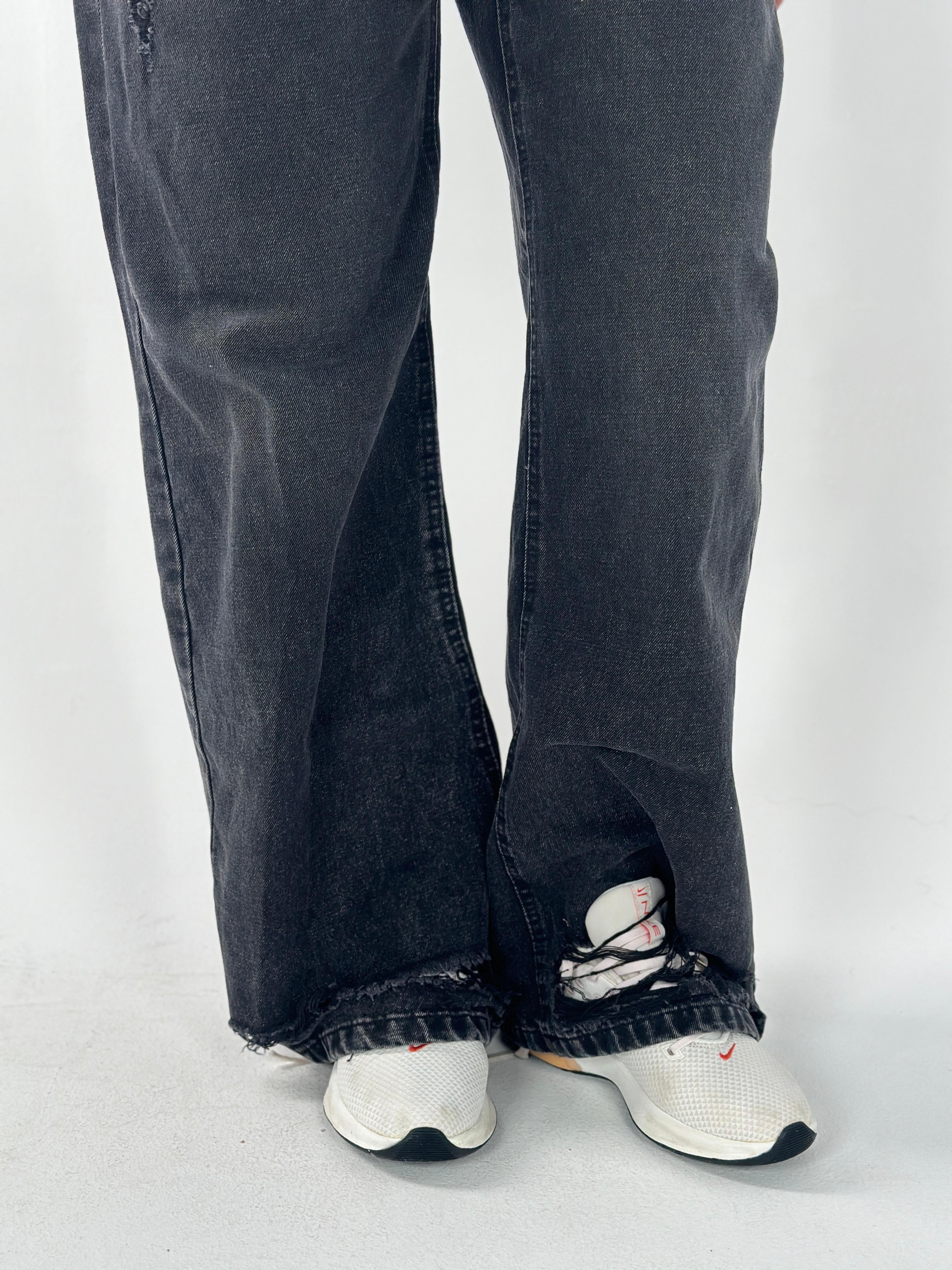 Ripped Grey Washed Denim