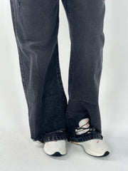 Ripped Grey Washed Denim