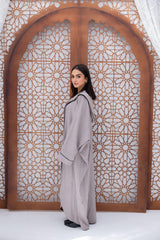 Sparkling Hooded Kaftan - Grey