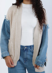 Denim Sleeves Cardigan