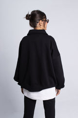 Zip-Up Sweater - Black