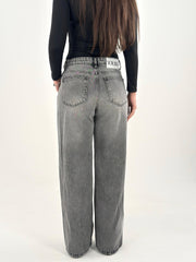 Light Grey Washed Straight Denim