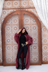 Sparkling Hooded Kaftan - Burgundy