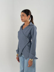 Crisscross Shirt - Blue