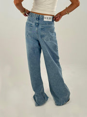 Ripped Blue Washed Denim