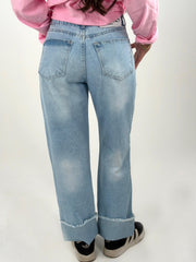 Unfinished Straight Denim - Light Shade