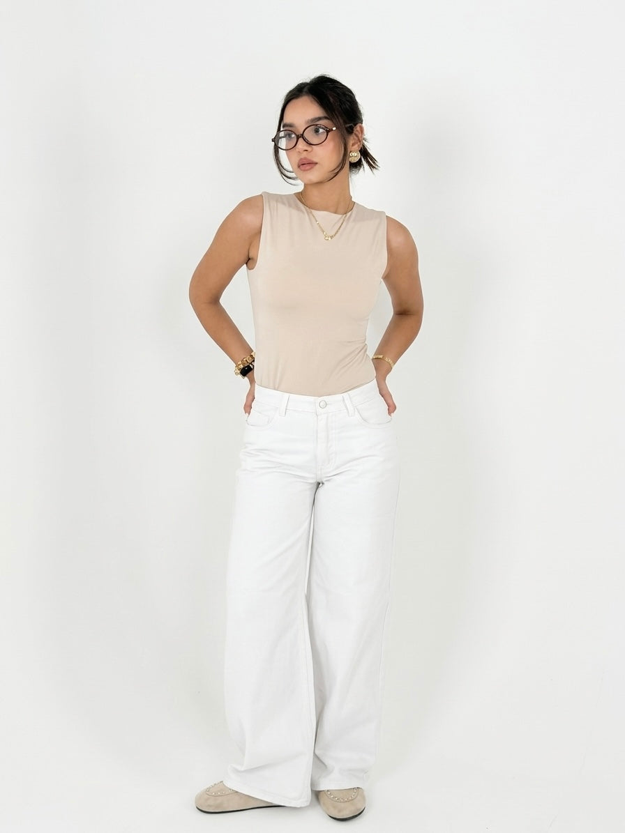Straight Fit Bottoms - White