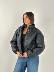Diamond Puffer Jacket - Black