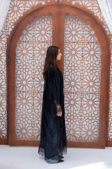 Velvet X Lace Kaftan - Black
