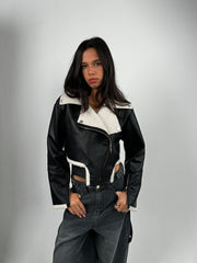 V Leather Jacket