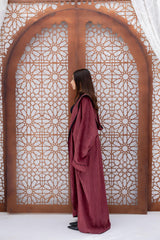 Sparkling Hooded Kaftan - Burgundy