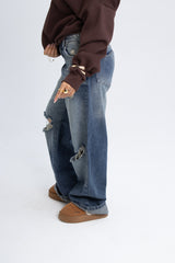 Ripped Wideleg Denim - Dirty