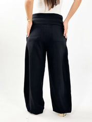 Reversed Waist Sweats - Black
