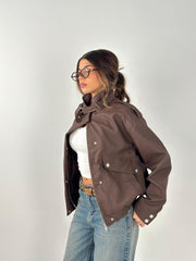 Leather Pockets Jacket - Brown