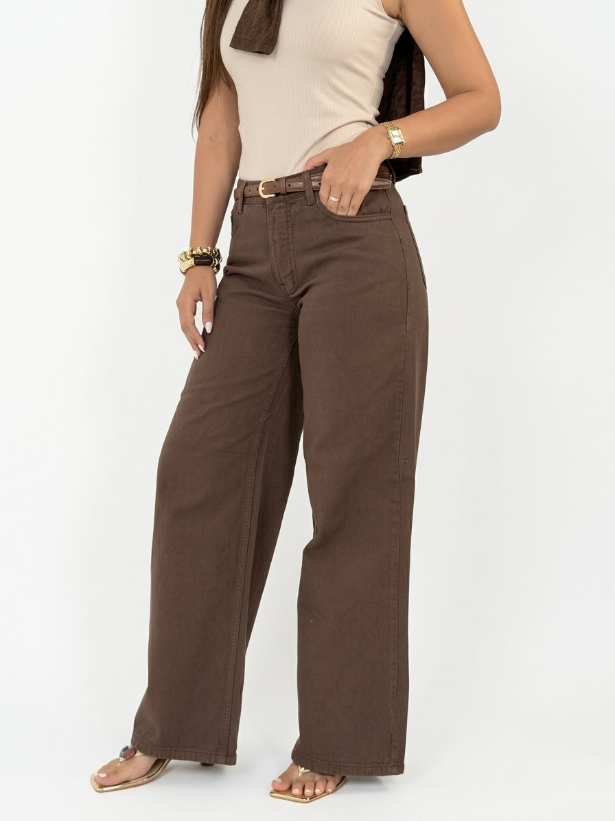 Straight Fit Bottoms - Brown