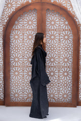 Sparkling Hooded Kaftan - Black