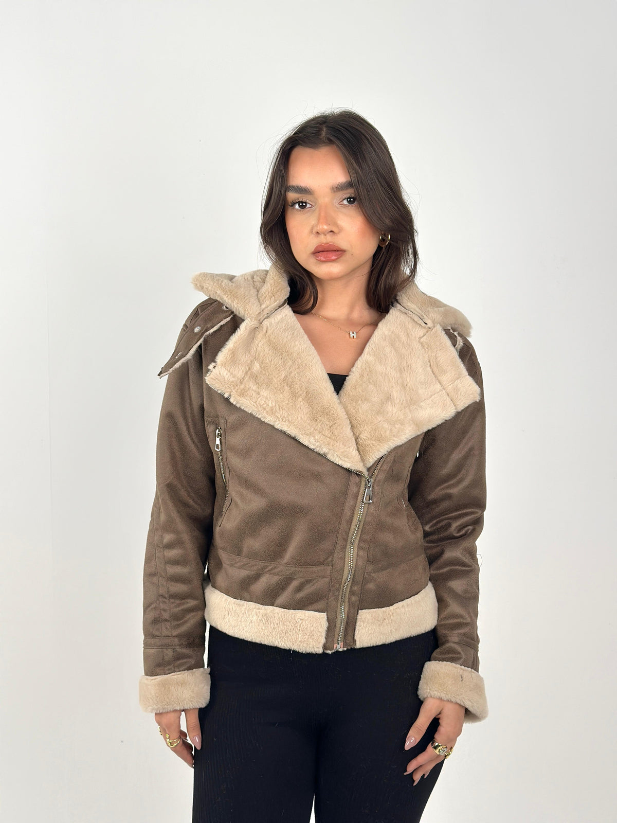 Velvet X Fur Jacket - Olive