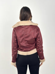 Velvet X Fur Jacket - Burgundy