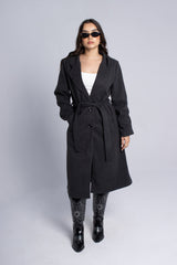 Wool Belted Coat - Grey