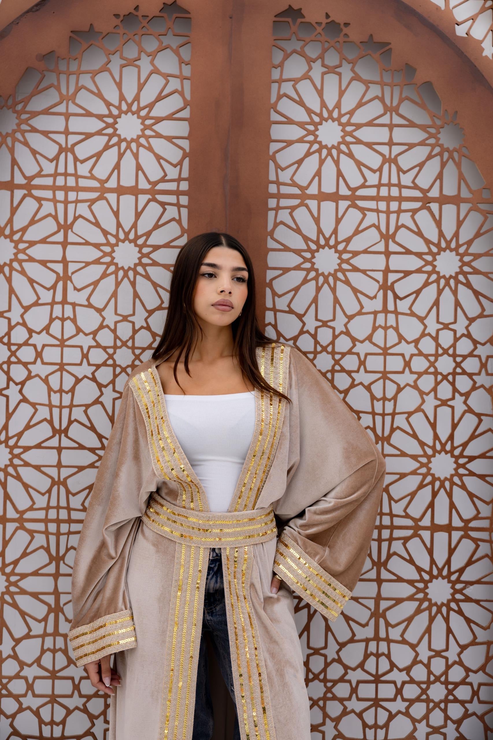 Cream Golden Kaftan