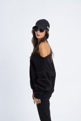 Oversized Offshoulder Top - Black
