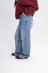 Ripped Wideleg Denim - Light