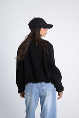 Wool Bomber Jacket - Black